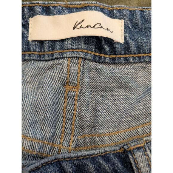 KanCan Ivanna Ultra High Rise Mom Shorts Distressed Denim Blue Jean Ripped Med - Picture 7 of 9